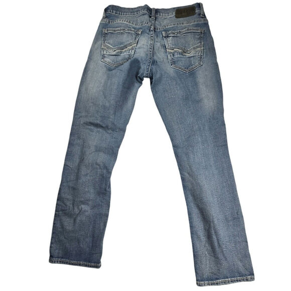 Buckle‎ BKE Alec Distressed Thick Stitch Straight Blue Men 32X30 (29x29) Stretch - Picture 2 of 12